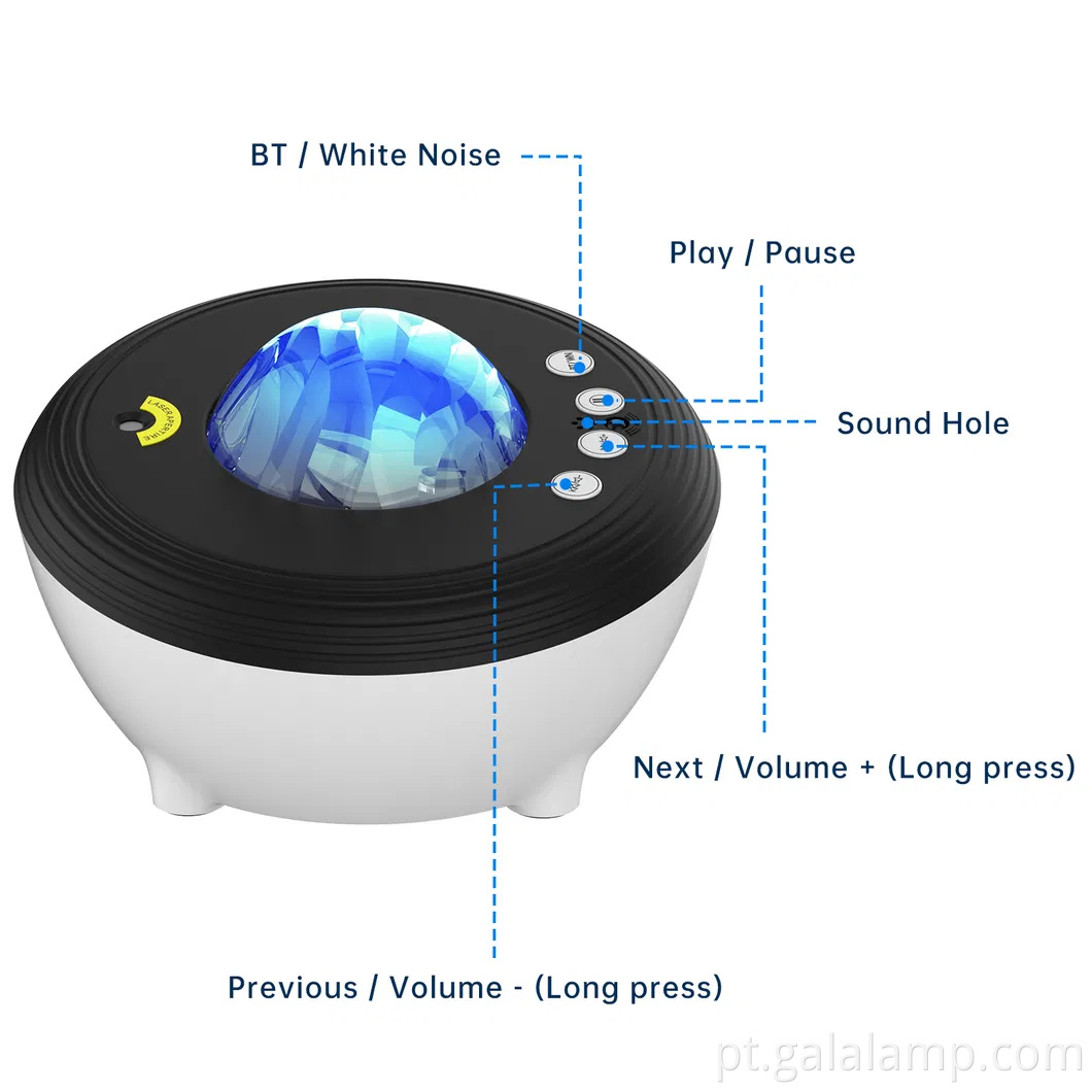 Aurora Star Projector Galaxy Projector Luzes para o quarto, Wi -Fi Nebula teto Projecor Night Light With Music Speaker